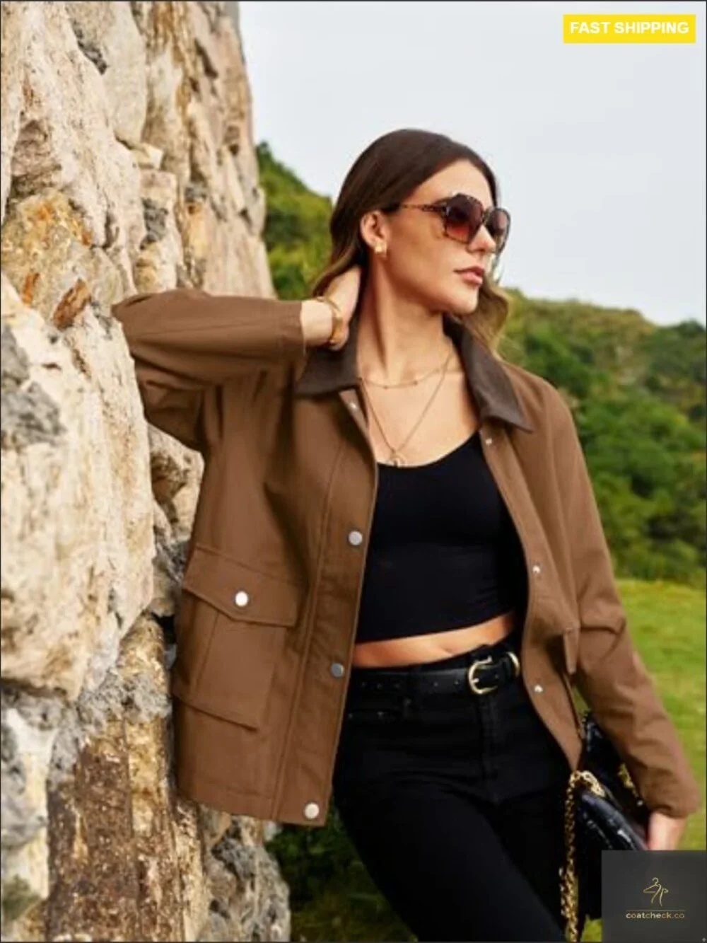Oversized Barn Jacket Cotton Quilted Padded Utility Corduroy Collar Coat Fall